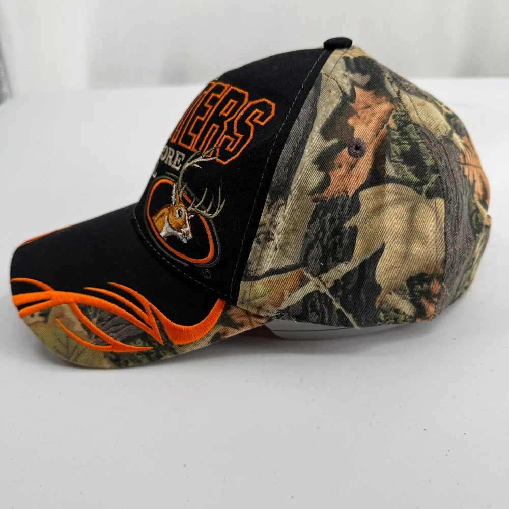 Buck Hunters Get More Tail Hat Mens OSFA Black Camo Funny Deer Hunting Cap